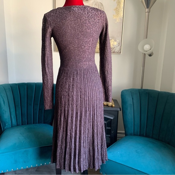 MISSONI PURPLE BROWN MIDI DRESS - Picture 4 of 13